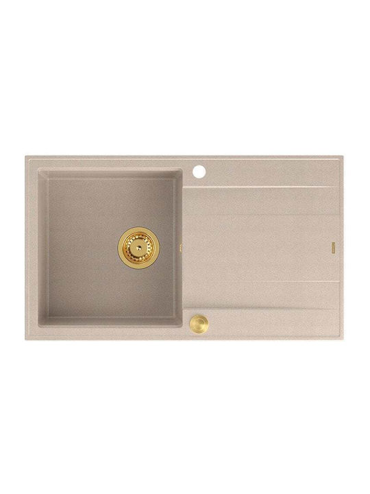 GraniteQ Drop-In Sink Synthetic Granite W86xD50cm Beige