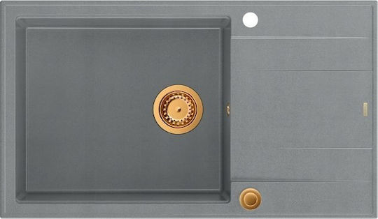 GraniteQ Ένθετος Νεροχύτης Inox Μ86xΠ50cm Ασημί