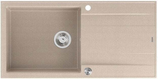 GraniteQ Drop-In Spüle Inox B100xT50cm Beige