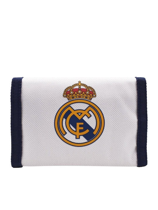 Real Madrid Детски портфейл с велкро Бял