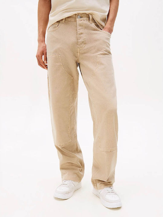 Hose Elastisch in Lockere Passform Beige