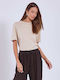 Damen Sportlich T-Shirt Beige
