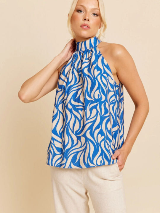 Damen Bluse Blue Print