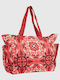 Verde Stoff Strandtasche Rote