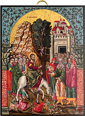 Artis Gilding & Restoring The Gilded Palm Sunday Icon 18th Century 14 X 18 Cm
