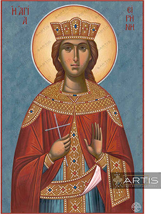 Artis Gilding & Restoring Αγία Ειρήνη Griechisch-Orthodox Heiligenikone 14 x 21 cm