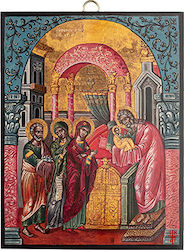 Artis Gilding & Restoring The Presentation of Christ Icon 18th Century 14 X 18 Cm