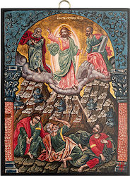 Artis Gilding & Restoring The Transfiguration of the Savior Icon 18th Century 14 x 18 Cm
