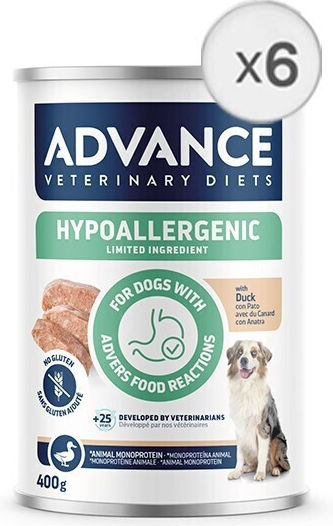 Advance Hrană Umedă pentru Câini în Conservă Dietetică cu Rață, Carne și Orez 6x400gr