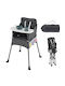Costway Foldable Highchair with Metal Frame & Fabric Seat Gray