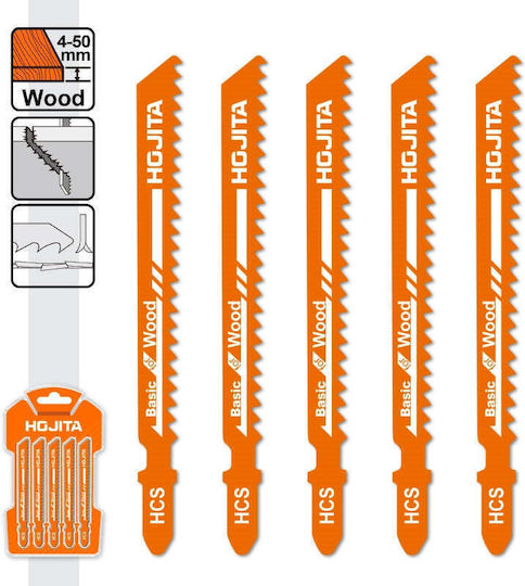 Hojita Hjjb111c Jig Saw Blades of Wood Hcs 8Tpi 74mm Set 5 Pieces