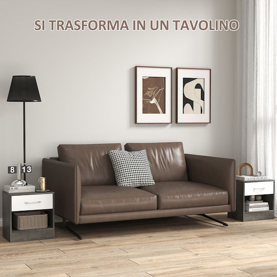 Noptiere Albe 2buc 39x28x41cm