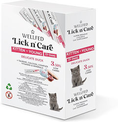 Wellfed Lick ’n’ Care Kitten Young Λιχουδιά Γατάκια Πάπια 15gr