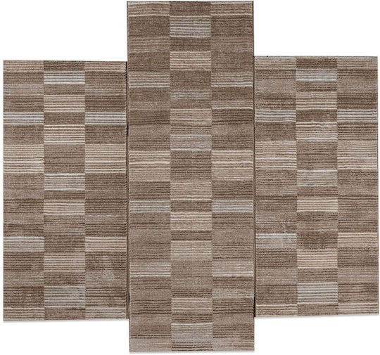 Balsan Set Modern Schlafzimmer-Teppichsets Synthetisch,Polyester/Cotton/Leather Brown P621710 3Stück