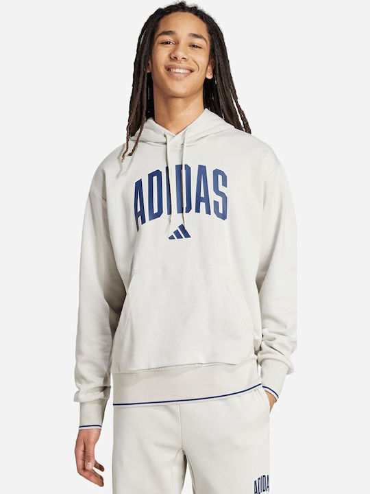 adidas Collegiate Sweatshirt with Hood Ecru