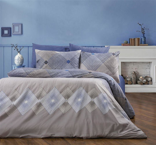 Dimcol Duvet Cover Single 160x240 Kallirroi 604 Grey-blue