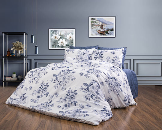 Dimcol Плик за Завивка Единичен 160x240 Вероника 486 White-blue