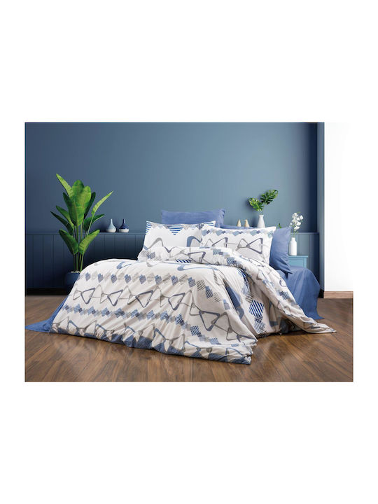Dimcol Duvet Cover Single 160x240 Dareia 489 White-blue