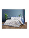 Dimcol Σετ Σεντόνια Μονά 160x240εκ. White-blue (3τμχ)