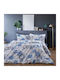 Dimcol Σετ Σεντόνια Υπέρδιπλα 220x240εκ. White-blue (4τμχ)