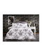 Dimcol Σετ Σεντόνια Υπέρδιπλα 240x270εκ. White-grey (4τμχ)