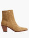 Suede Women's Chelsea Boots with Medium Heel Brown