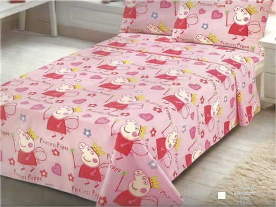 Παιδικό Κουβερλί Μονό Peppa Γαρύφαλλο 160x240εκ.