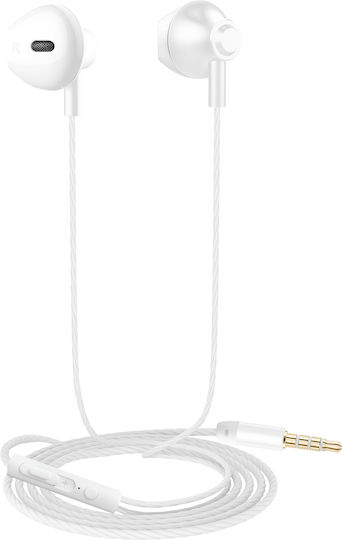 Akashi 3.5 Mm Wired Headphones Built-in Microphone White