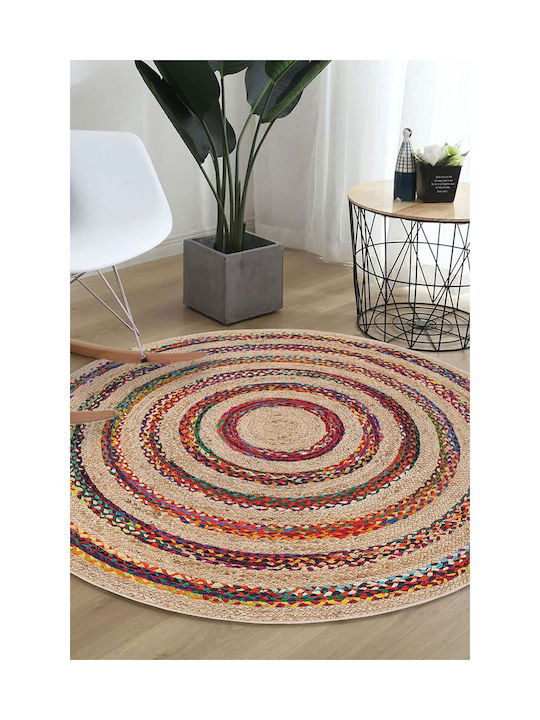 Conceptum Hypnose Woopamuk Rug Round Natural-multi