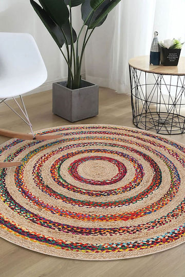 Conceptum Hypnose Woopamuk Rug Round Natural-multi