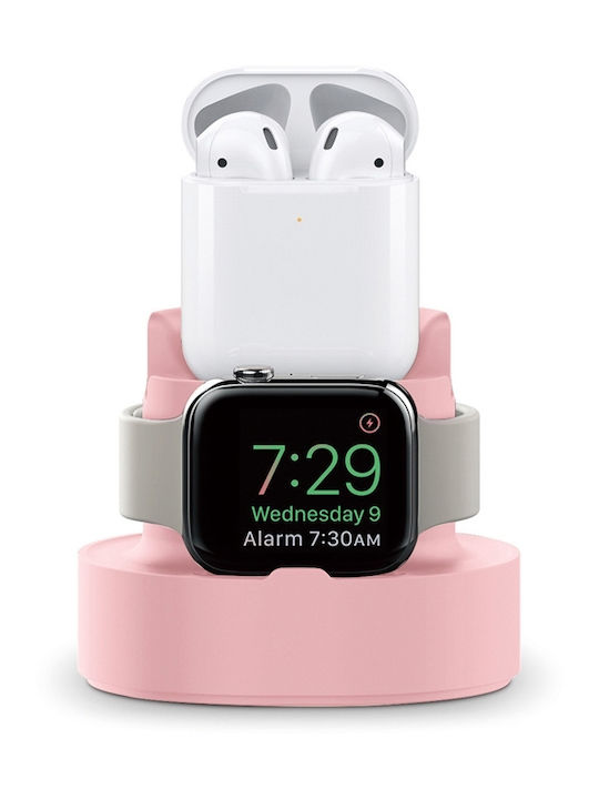 Eko Charging Cradle 2-in-1 Apple Watch Airpods Smartphone Pink