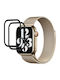 Eko Pack 2 Protecții De Ecran Din Sticlă Tempered Curbată Apple Watch 41mm Negru Transparent