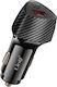 Linq Car Charger 48w Usb-c + Usb Quick Charge Carbon Design Black