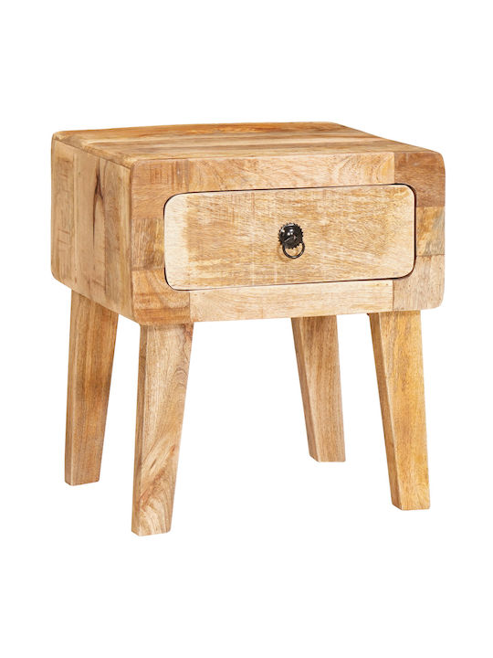 Rectangular Side Table Made of Solid Wood with ...