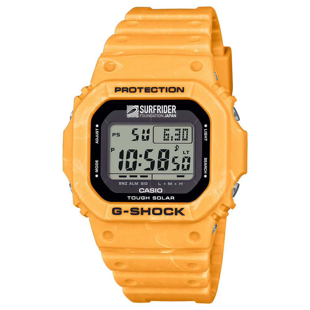 Casio G-shock Surfrider Ceas Digital Bărbați Solar Culoare Galbenă