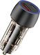 Inkax Car Charger 48W with Ports: 1xUSB 1xType-C Black Color CA54
