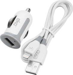 Eko 1a Cigar Lighter Charger Pack 1m Lightning Mfi Cable White