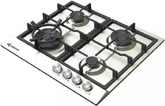 Klugmann Εστία Φυσικού Αερίου Αυτόνομη Inox 58.5x50εκ. Ασημί
