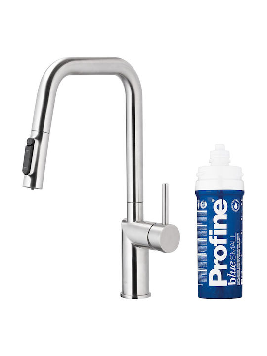 KFA Kitchen Faucet Counter with Shower Inox Silver