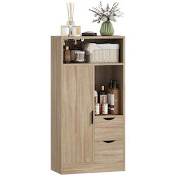 HomCom Ντουλάπι Μπάνιου 50x25x100cm Φυσικό Ξύλο