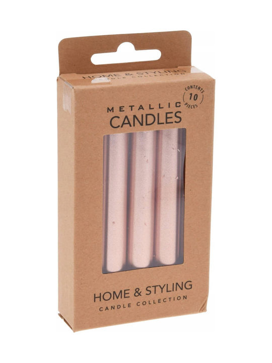 Home Styling Collection Metallische Paraffinkerzen Tisch 10 Stück