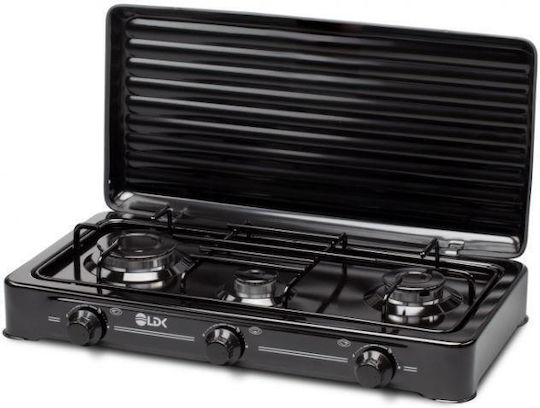 LDK Living Outdoors Amorfo Liquid Gas Countertop Triple Burner Black