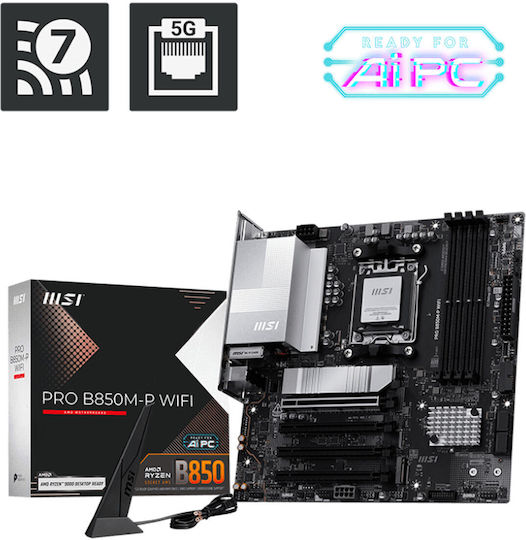 MSI Pro B850M-P Wifi Motherboard Micro ATX with AMD AM5 Socket