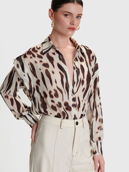 Long Sleeve Women's Denim Shirt Multicolour 81066282 Multicolour