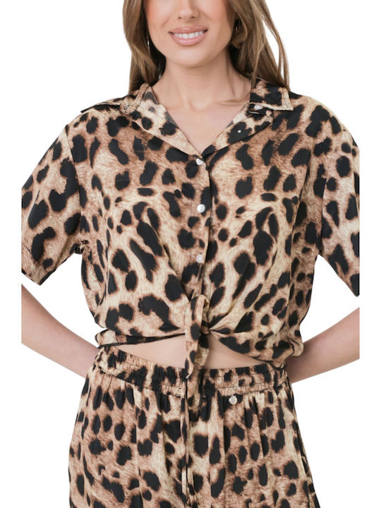 Women's Long Sleeve Shirt Tiger, Brown