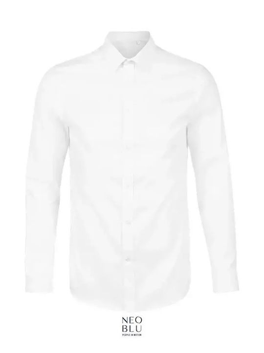 Μακρυμάνικo Βαμβακερό Πουκάμισο White Optic
