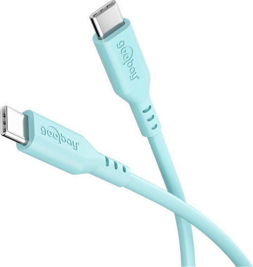 Goobay USB 2.0 Cable USB-C male - USB-C 60W PD Τιρκουάζ 1.5m 77744
