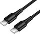 Hoco USB 2.0 Cable USB-C male - USB-C 60W Μαύρο 1m HC-X120CC-BK