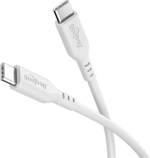Goobay USB 2.0 Cable USB-C male - USB-C 60W PD Λευκό 1.5m 77743