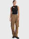 Damen Hoch tailliert Stoff Cargo Hose in Paperbag Passform Brown